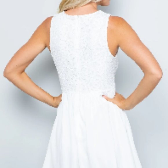 NWT Francesca’s Collections White Lace/White Dress - Picture 6 of 9